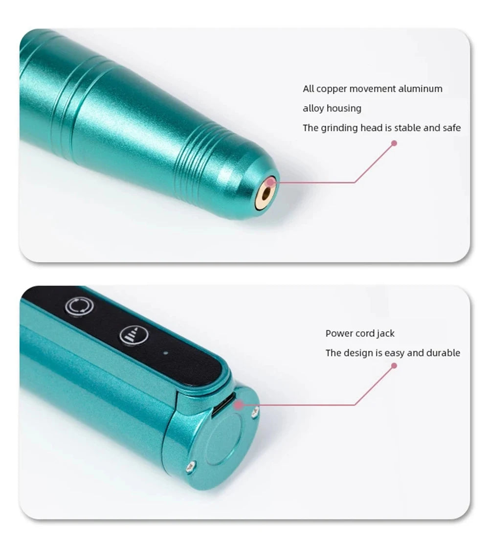 35000RPM Wireless Nail Drill Rechargeable Cordless Manicure Pedicure Drill