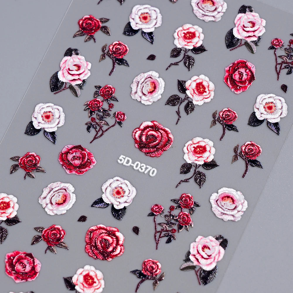 1Pcs Roses Nail Sticker Self-Adhesive Sliders - Valentine‘s Day