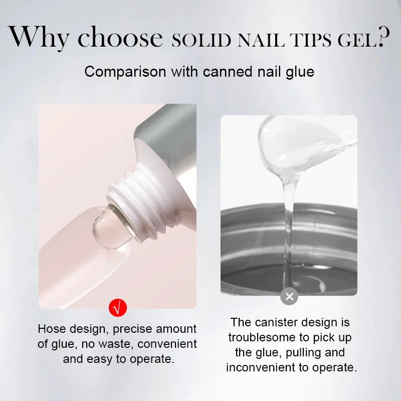 BORN PRETTY Solid Nail Glue Gel for False Nails Press On Nails