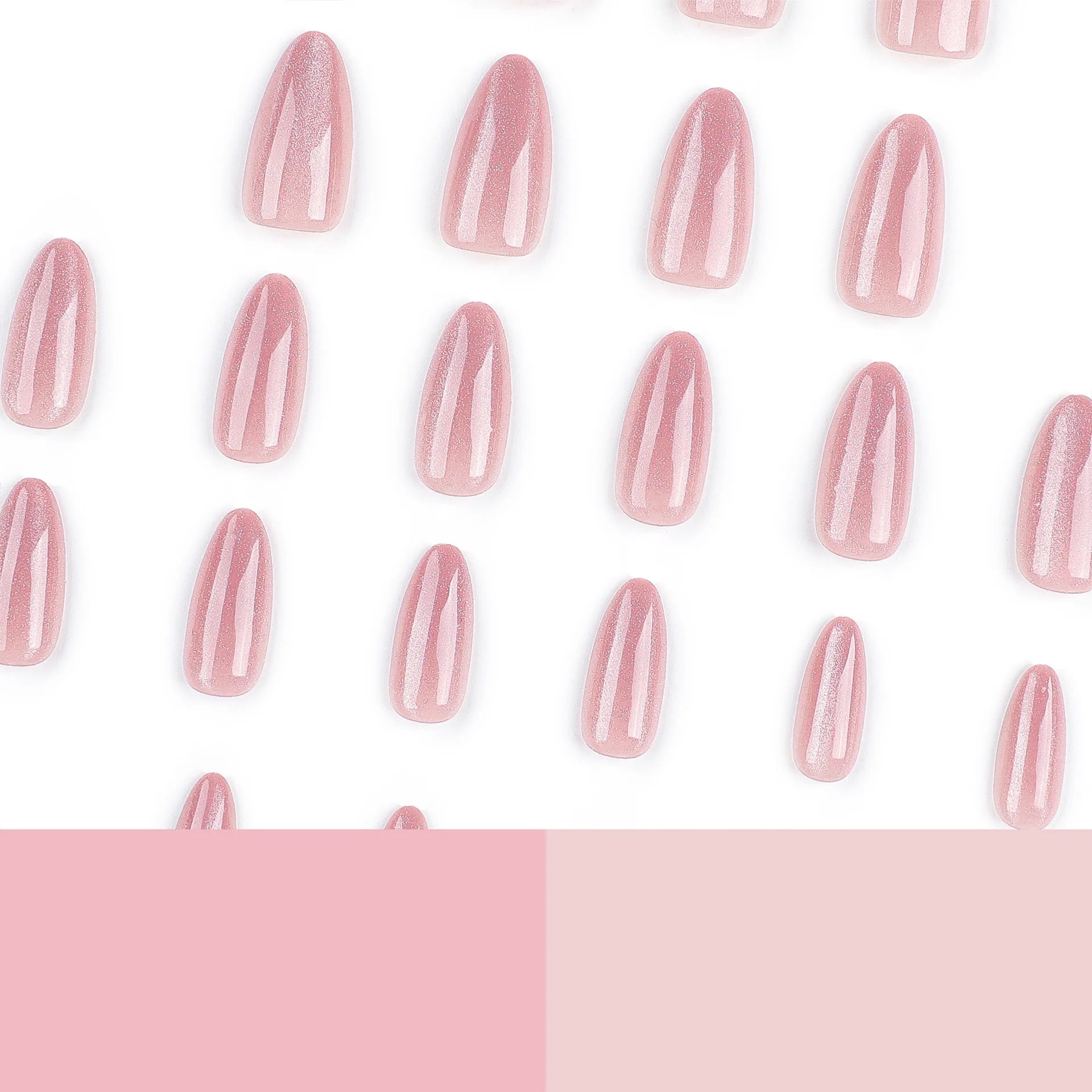 24Pcs Mid-length Almond False Nails Press on Nail Full Cover Nail Tips