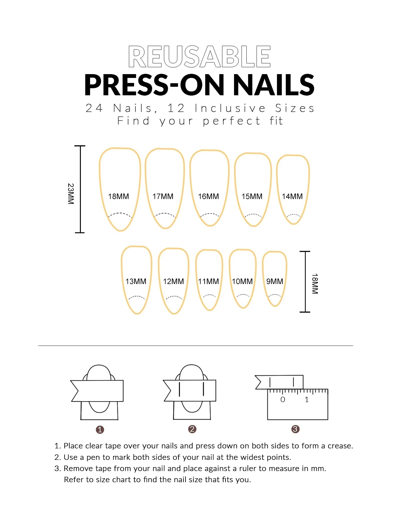 24pcs Vintage False Nails Round Head Press on Nails