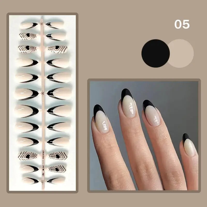 24pcs Acrylic Nails with Design