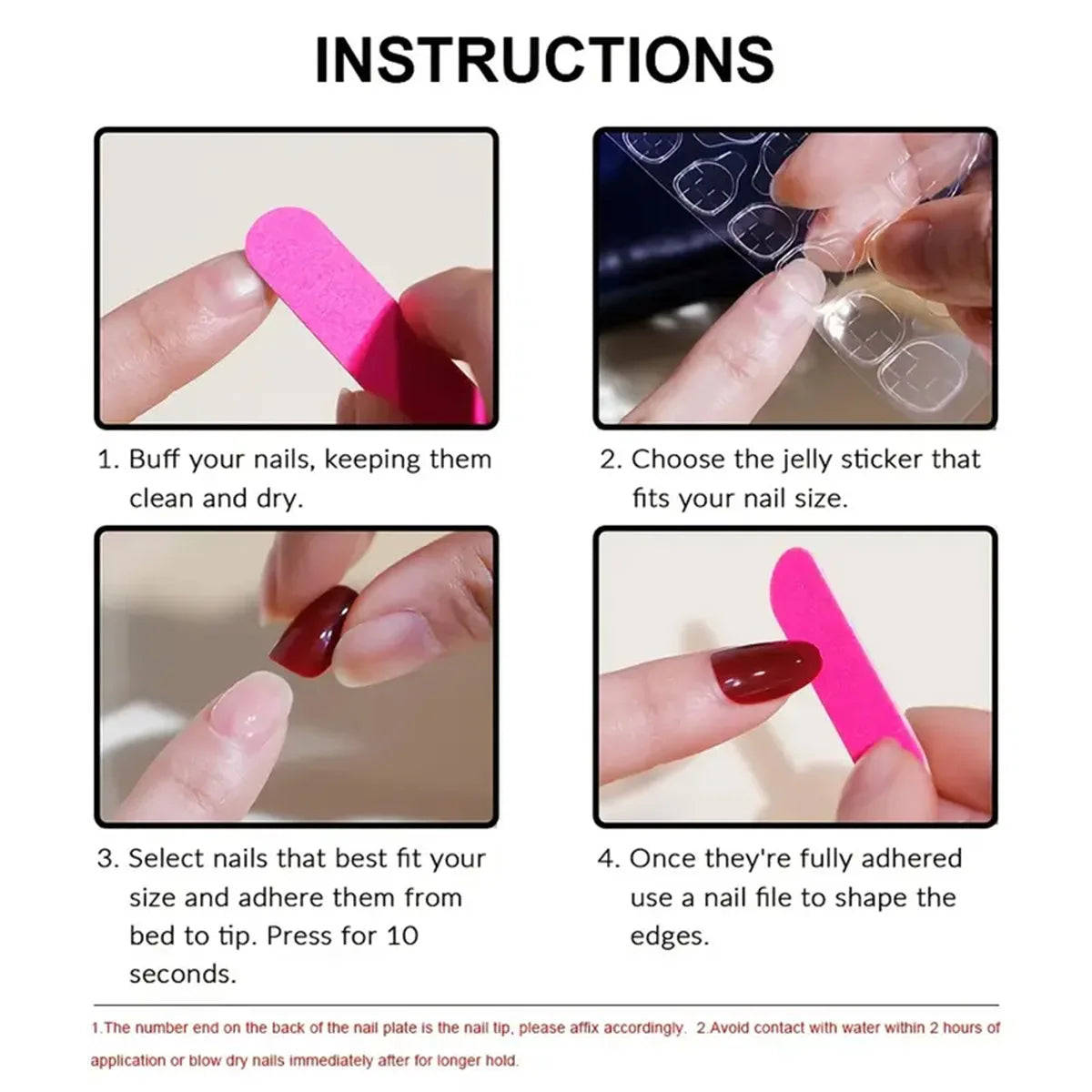 24pcs French Toe Press On Nails