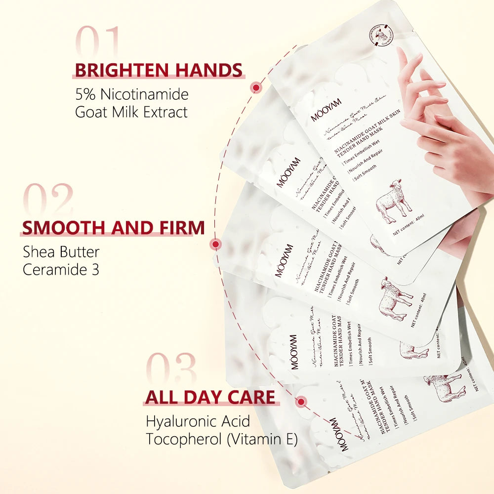 Goat Milk Niacinamide Hand Moisturizing Care for Dry, Cracked, Aging Hands and Knuckles