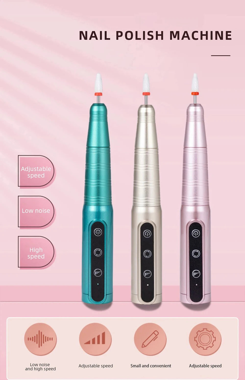 35000RPM Wireless Nail Drill Rechargeable Cordless Manicure Pedicure Drill