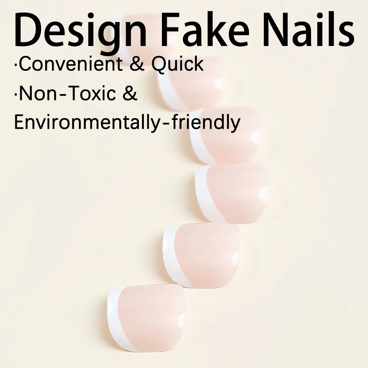 24pcs French Toe Press On Nails