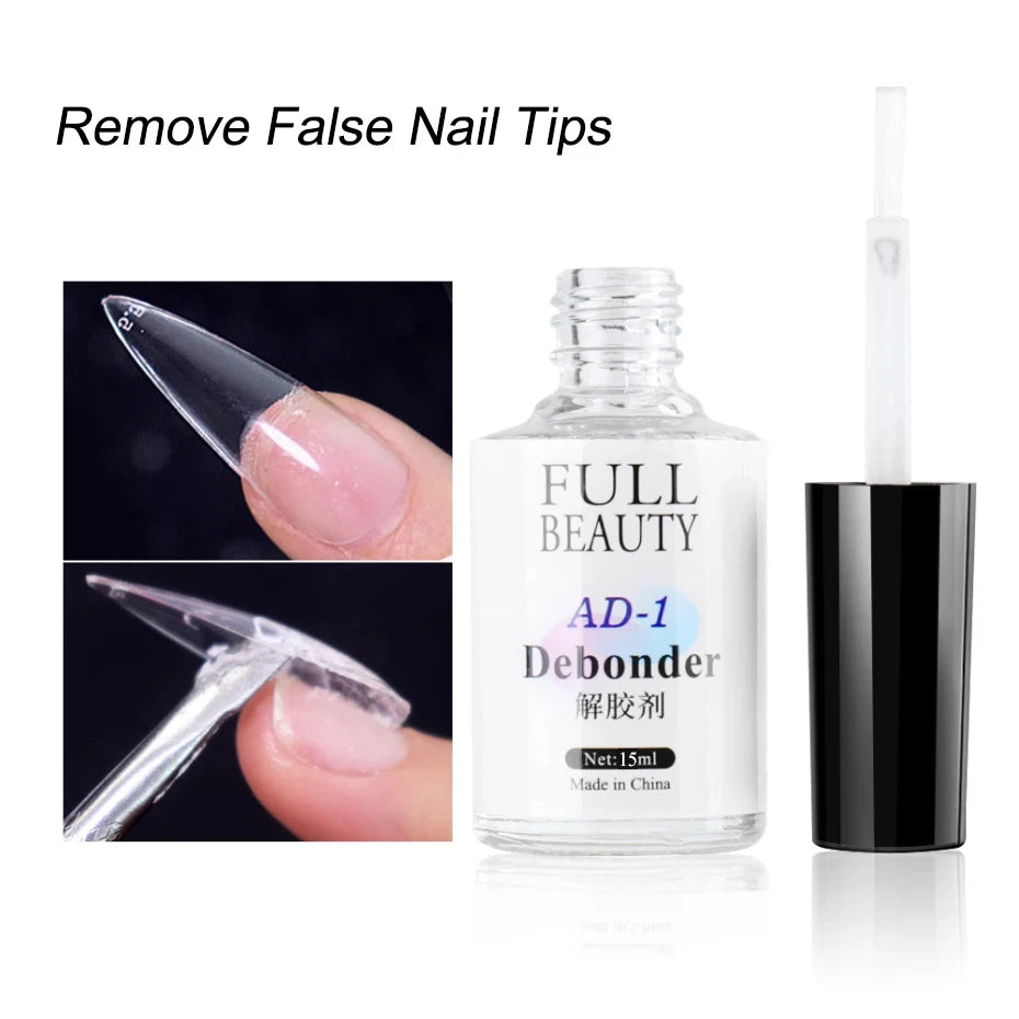 15ml Nail Glue Remover False Nail Tips Debonder for Gel Rhinestone Fake Press On Nails Fast Dissolve Liquid