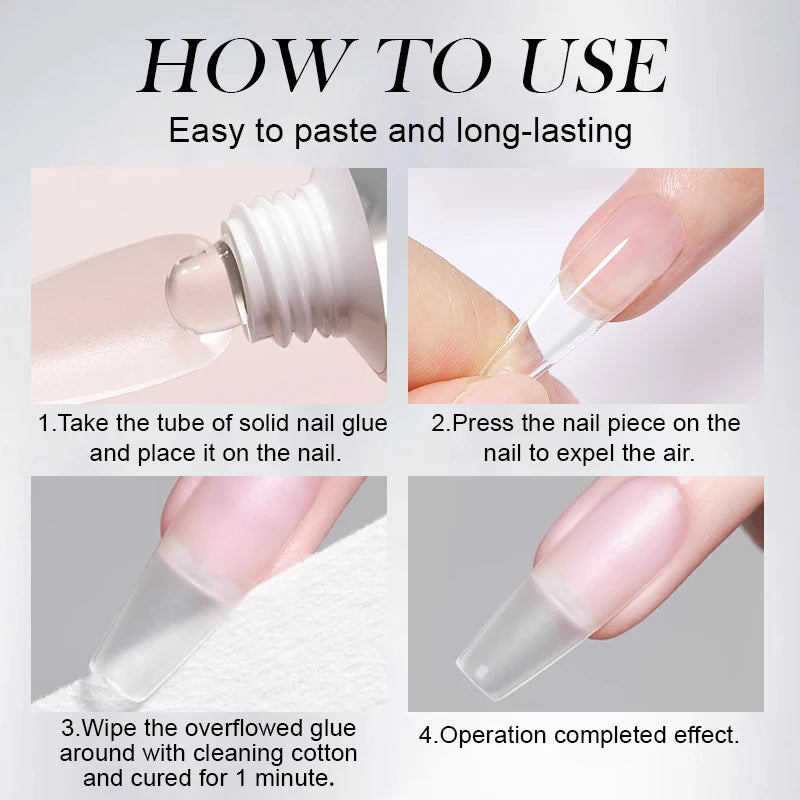 BORN PRETTY Solid Nail Glue Gel for False Nails Press On Nails