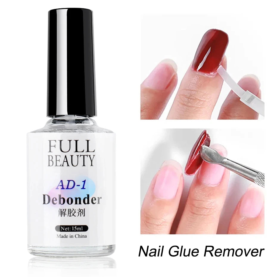15ml Nail Glue Remover False Nail Tips Debonder for Gel Rhinestone Fake Press On Nails Fast Dissolve Liquid