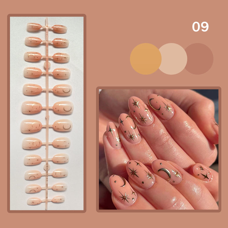 24pcs Acrylic Nails with Design