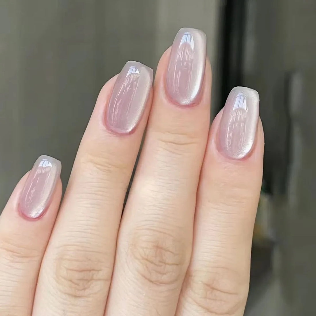 24 Pcs Cat Eye False Nails Art - Short Press on Nails