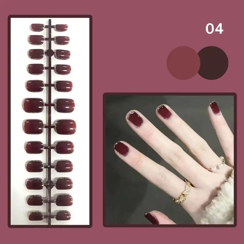24pcs Acrylic Nails with Design