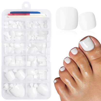 168Pc Press on Toenails with Glue Adhesive Tabs - Short Square 