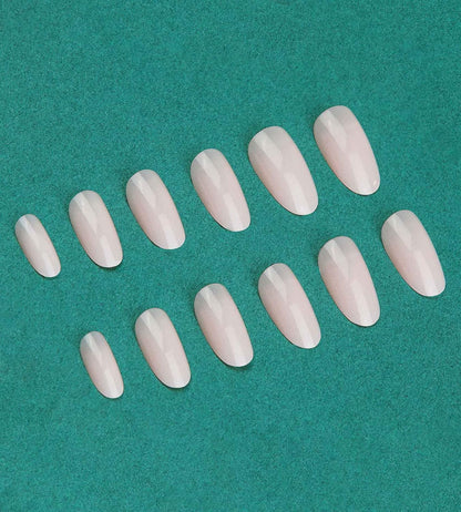 24-Piece Almond Press-On Nails Set with Adhesive