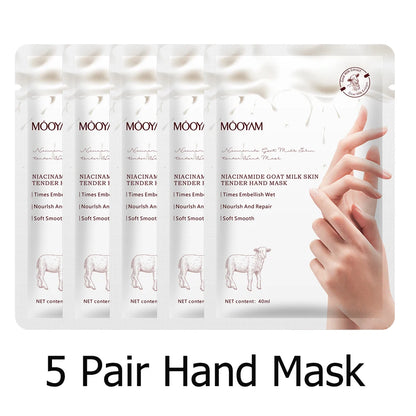 Goat Milk Niacinamide Hand Moisturizing Mask for Dry, Cracked, Aging Hands and Knuckles