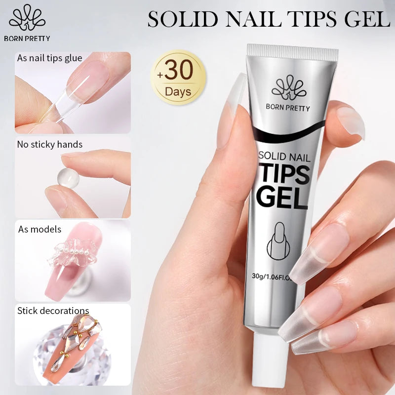 BORN PRETTY Solid Nail Glue Gel for False Nails Press On Nails