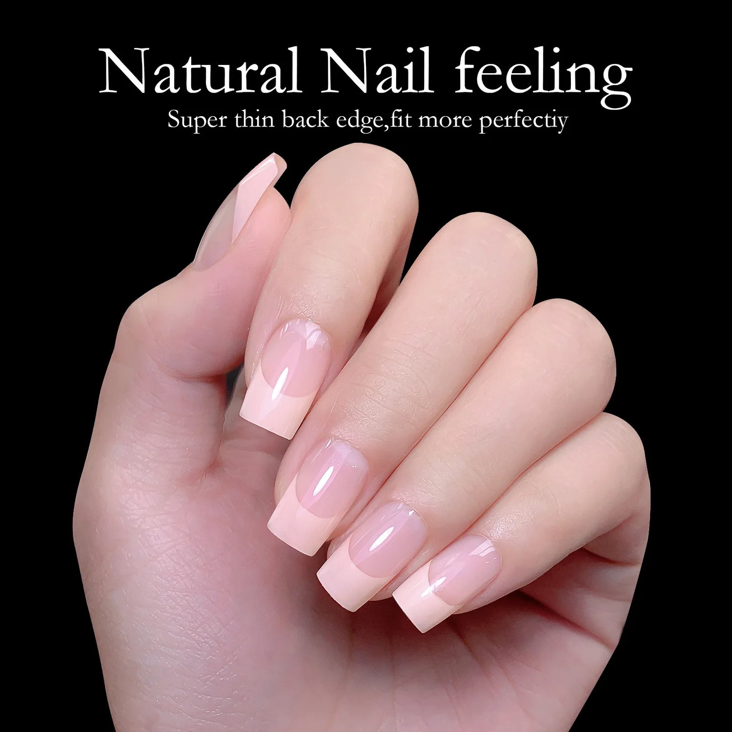 120pcs Boxed Acrylic French False Nails Multicolor Square Almond Nail Tips Full Cover Mixed Size Press On Nails