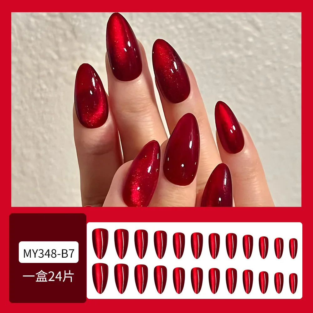 24Pcs Glossy Red Cat&