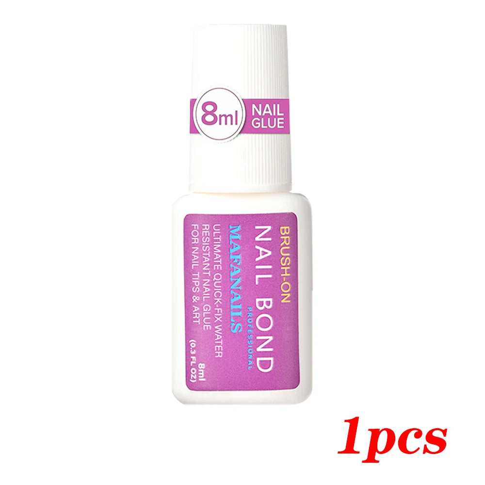 Nail Glue Fast Drying Brush-on Application False Nails Glue- 8ml