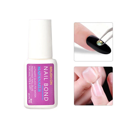 Nail Glue Fast Drying Brush-on Application False Nails Glue- 8ml